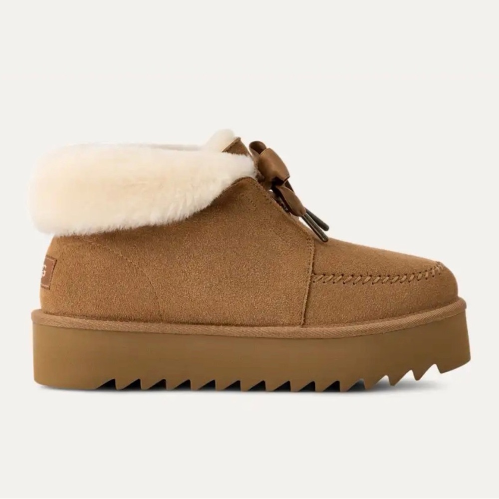 UGG Kallen Platform Boots Booties Tan Suede Soft & Cozy New in Box!!